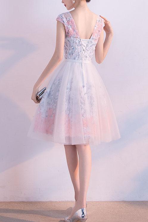 Cute Homecoming Dress A-line Scoop Knee-length Lace-up Short Prom Dres Anna PromDress Cute Homecoming Dress A-line Scoop Knee-length Lace-up Short Prom Dres Anna PromDress