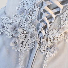 Cute Homecoming Dress V-neck A-line Lace White Tulle Short Prom Dress Sexy Party Dress JK542