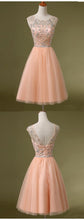 Cute Homecoming Dress A Line Scoop Rhinestone Tulle Short Prom Dress Party Dress JK548