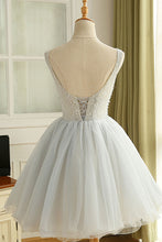 Cute Homecoming Dress Straps Scoop A-line Lace Beading Cute Short Prom Dress Party Dress JK554