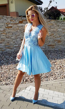 Sexy Homecoming Dress V-neck Satin Lace Short Prom Dress Party Dress JK555