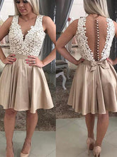 Sexy Lace Homecoming Dress V-neck A-line Beautiful Short Prom Dress Party Dress JK559