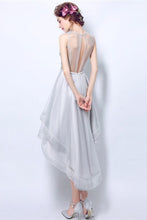 High Low Homecoming Dress Scoop A-line Rhinestone Short Prom Dress Party Dress JK562|Annapromdress