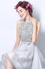 High Low Homecoming Dress Scoop A-line Rhinestone Short Prom Dress Party Dress JK562|Annapromdress