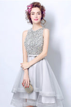 High Low Homecoming Dress Scoop A-line Rhinestone Short Prom Dress Party Dress JK562|Annapromdress