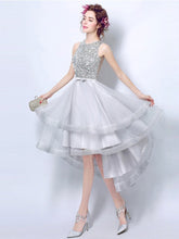 High Low Homecoming Dress Scoop A-line Rhinestone Short Prom Dress Party Dress JK562|Annapromdress