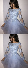 Long Sleeve Homecoming Dress Bateau A-line Short Prom Dress Party Dress JK566|Annapromdress