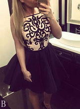 Black Homecoming Dresses Lace Aline Short Prom Dress Mini Party Dress JK577|Annapromdress