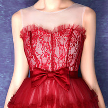 Burgundy Homecoming Dresses Ball Gown Lace Short Prom Dress Party Dress JK580|Annapromdress