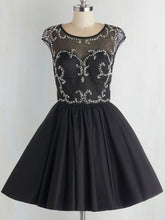 Chic Homecoming Dresses Beading Little Black Dress Short Prom Dress Party Dress JK584|Annapromdress