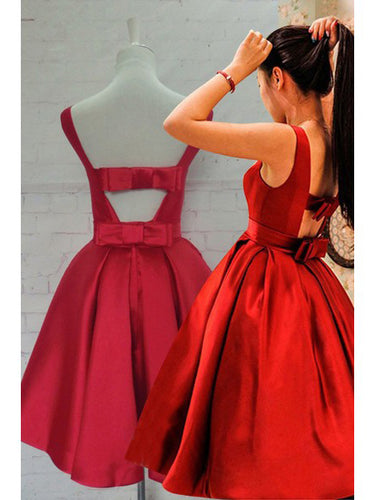 Cheap Homecoming Dresses Bowknot A-line Short Prom Dress Cute Party Dress JK587|Annapromdress