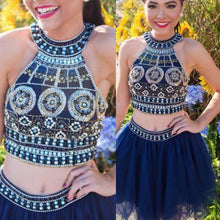 Two Piece Homecoming Dresses Sparkly Aline Short Prom Dress Chic Party Dress JK589|Annapromdress