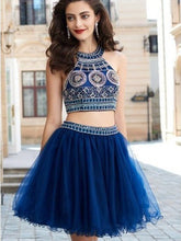 Two Piece Homecoming Dresses Sparkly Aline Short Prom Dress Chic Party Dress JK589|Annapromdress