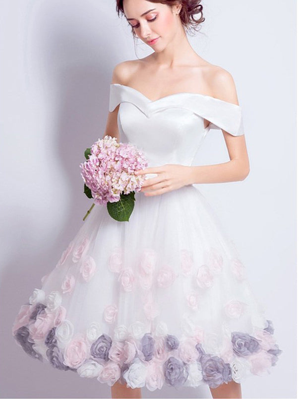 Beautiful Homecoming Dresses A-line Rose Floral Short Prom Dress Party Dress JK596|Annapromdress