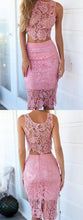 Two Piece Homecoming Dresses Sheath Lace Short Prom Dress Sexy Party Dress JK601|Annapromdress