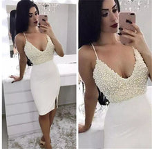 Beautiful Homecoming Dresses Beading Slit Sheath Sparkly Prom Dress Party Dress JK602|Annapromdress