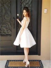 Lace Homecoming Dresses A-line Knee-length Short Prom Dress Party Dress JK604|Annapromdress