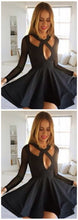 Long Sleeve Homecoming Dresses Little Black Dress Short Prom Dress Party Dress JK614|Annapromdress