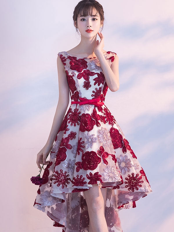High Low Homecoming Dresses Burgundy Lace Short Prom Dress Party Dress JK622|Annapromdress Anna PromDress High Low Homecoming Dresses Burgundy Lace Short Prom Dress Party Dress JK622|Annapromdress Anna PromDress