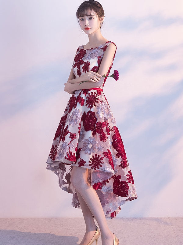 High Low Homecoming Dresses Burgundy Lace Short Prom Dress Party Dress JK622|Annapromdress Anna PromDress High Low Homecoming Dresses Burgundy Lace Short Prom Dress Party Dress JK622|Annapromdress Anna PromDress