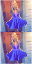 Chic Aline Homecoming Dresses V-neck Rhinestone Short Prom Dress Party Dress JK626|Annapromdress
