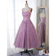 Lace Homecoming Dresses Straps Lilac Tea-length Short Prom Dress Party Dress JK633|Annapromdress