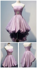 High Low Homecoming Dresses Strapless Organza Short Prom Dress Party Dress JK637|Annapromdress