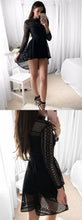 Little Black Dress Long Sleeve Homecoming Dresses Short Prom Dress Party Dress JK639|Annapromdress