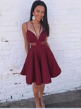 Cheap Burgundy Homecoming Dresses Short Prom Dress Sexy Party Dress JK643|Annapromdress