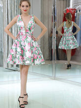 Cute Homecoming Dresses Flroal Print A Line Short Prom Dress Sexy Party Dress JK681|Annapromdress