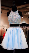 Two Piece Homecoming Dresses Rhinestone A Line Short Prom Dress Party Dress JK683|Annapromdress