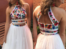 Two Piece Homecoming Dresses Beautiful Lace Embroidery Short Prom Dress Party Dress JK686|Annapromdress