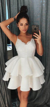 Lace Cute Homecoming Dresses Spaghetti Straps A Line Short Prom Dress Sexy Party Dress JK693|Annapromdress