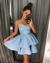 Lace Cute Homecoming Dresses Spaghetti Straps A Line Short Prom Dress Sexy Party Dress JK693|Annapromdress