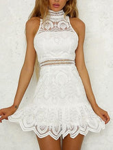Lace Homecoming Dresses High Neck Sheath Short Prom Dress Sexy Party Dress JK699|Annapromdress