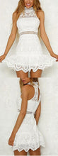 Lace Homecoming Dresses High Neck Sheath Short Prom Dress Sexy Party Dress JK699|Annapromdress