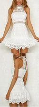Lace Homecoming Dresses High Neck Sheath Short Prom Dress Sexy Party Dress JK699|Annapromdress