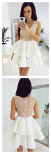 Beautiful Homecoming Dresses V-neck Lace Short Prom Dress Party Dress JK702|Annapromdress