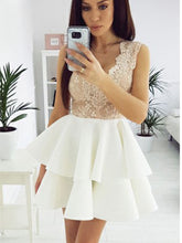 Beautiful Homecoming Dresses V-neck Lace Short Prom Dress Party Dress JK702|Annapromdress