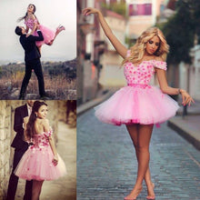 Beautiful Homecoming Dresses Hand-Made Flower Pink Short Prom Dress Party Dress JK705|Annapromdress