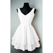 Simple Cheap Homecoming Dresses V-neck Little Black Dress Short Prom Dress Party Dress JK709|Annapromdress