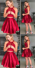 Two Piece Homecoming Dresses Lace Burgundy Short Prom Dress Party Dress JK714|Annapromdress