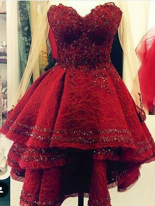 fitted lace wedding dress Zapaka Women Red Sequins Tight Homecoming Dress Spaghetti Straps Backless Short Party Dress, Red / US16 main image 0