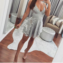 Chic Homecoming Dresses Aline Spaghetti Straps Lace Short Prom Dress Party Dress JK727|Annapromdress