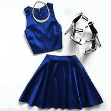 Two Piece Homecoming Dresses Royal Blue Simple Short Prom Dress Party Dress JK751|Annapromdress
