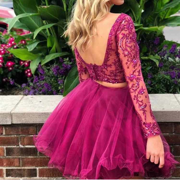 Two Piece Homecoming Dresses A-line Lace Dark Navy Short Prom Dress Party Dress JK758|Annapromdress Anna PromDress Two Piece Homecoming Dresses A-line Lace Dark Navy Short Prom Dress Party Dress JK758|Annapromdress Anna PromDress