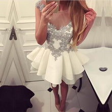 Cute Homecoming Dresses Scoop Aline Appliques Short Prom Dress Party Dress JK761|Annapromdress