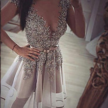 Sparkly Homecoming Dresses Beading A line Sexy Short Prom Dress Party Dress JK765|Annapromdress