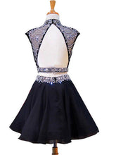Two Piece Homecoming Dresses Little Black Dress Sparkly Short Prom Dress Party Dress JK792|Annapromdress