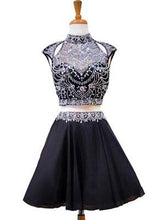 Two Piece Homecoming Dresses Little Black Dress Sparkly Short Prom Dress Party Dress JK792|Annapromdress